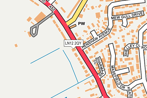 LN12 2QY map - OS OpenMap – Local (Ordnance Survey)