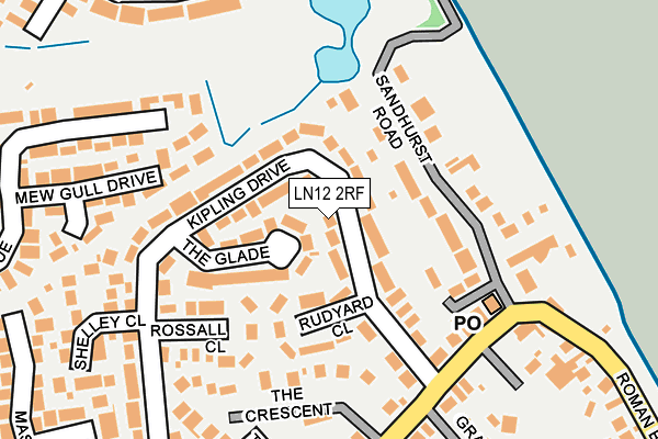 LN12 2RF map - OS OpenMap – Local (Ordnance Survey)