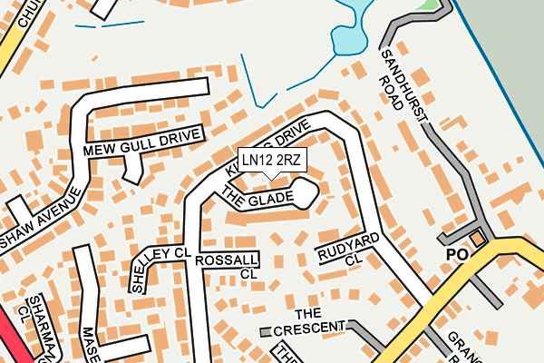 LN12 2RZ map - OS OpenMap – Local (Ordnance Survey)