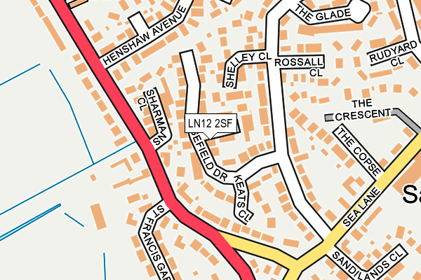LN12 2SF map - OS OpenMap – Local (Ordnance Survey)