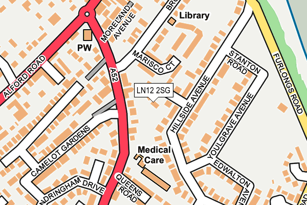 LN12 2SG map - OS OpenMap – Local (Ordnance Survey)