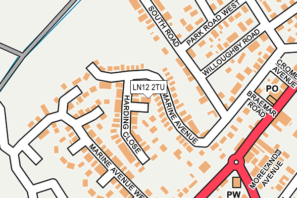 LN12 2TU map - OS OpenMap – Local (Ordnance Survey)