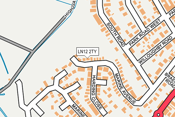 LN12 2TY map - OS OpenMap – Local (Ordnance Survey)