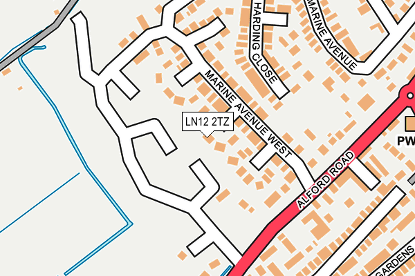 LN12 2TZ map - OS OpenMap – Local (Ordnance Survey)