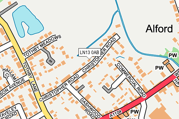 LN13 0AB map - OS OpenMap – Local (Ordnance Survey)