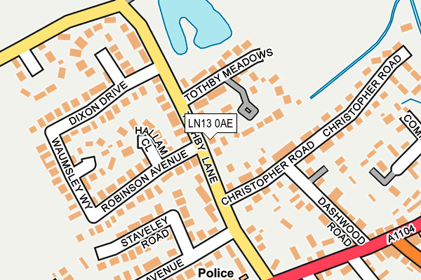 LN13 0AE map - OS OpenMap – Local (Ordnance Survey)