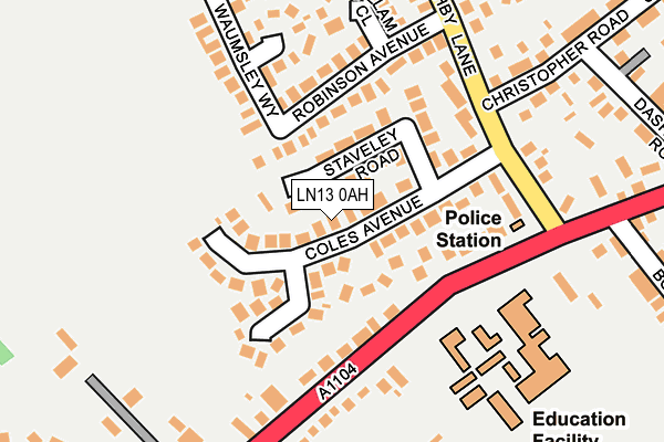 LN13 0AH map - OS OpenMap – Local (Ordnance Survey)