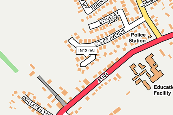 LN13 0AJ map - OS OpenMap – Local (Ordnance Survey)