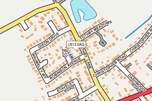 LN13 0AQ map - OS OpenMap – Local (Ordnance Survey)
