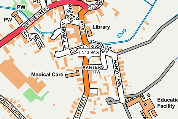 LN13 9AG map - OS OpenMap – Local (Ordnance Survey)