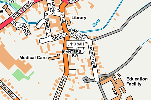 LN13 9AH map - OS OpenMap – Local (Ordnance Survey)