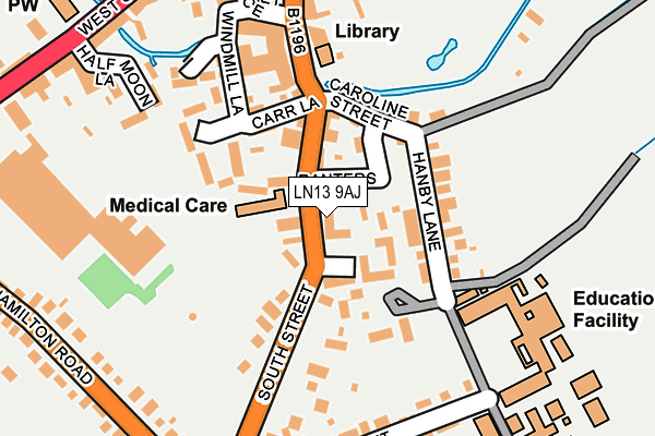 LN13 9AJ map - OS OpenMap – Local (Ordnance Survey)