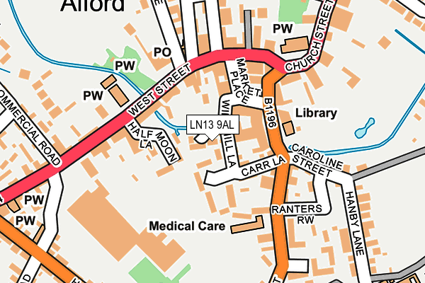 LN13 9AL map - OS OpenMap – Local (Ordnance Survey)