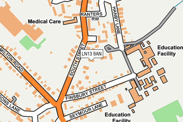 LN13 9AN map - OS OpenMap – Local (Ordnance Survey)