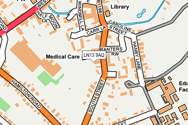 LN13 9AQ map - OS OpenMap – Local (Ordnance Survey)