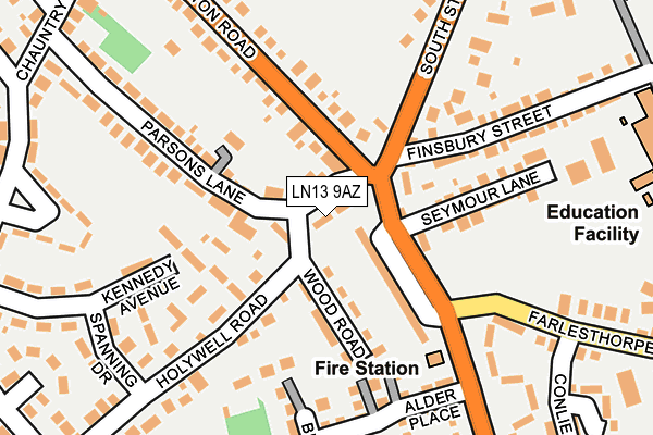LN13 9AZ map - OS OpenMap – Local (Ordnance Survey)