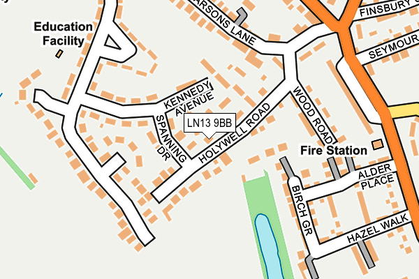 LN13 9BB map - OS OpenMap – Local (Ordnance Survey)