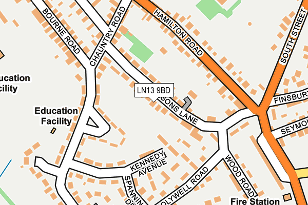 LN13 9BD map - OS OpenMap – Local (Ordnance Survey)