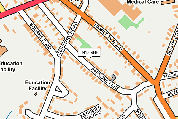 LN13 9BE map - OS OpenMap – Local (Ordnance Survey)