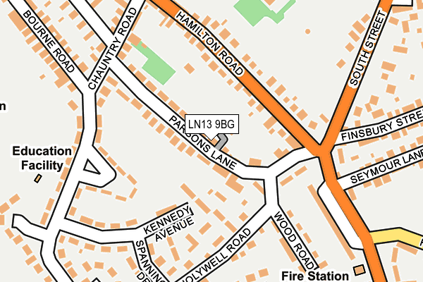 LN13 9BG map - OS OpenMap – Local (Ordnance Survey)