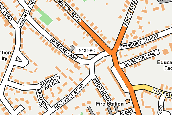 LN13 9BQ map - OS OpenMap – Local (Ordnance Survey)