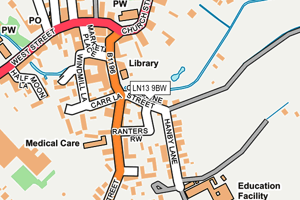 LN13 9BW map - OS OpenMap – Local (Ordnance Survey)