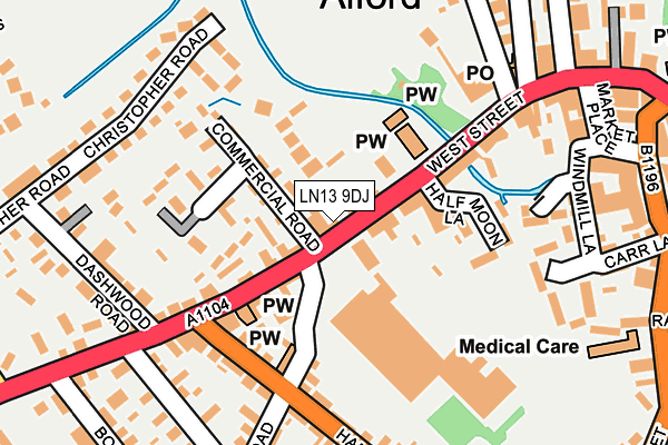 LN13 9DJ map - OS OpenMap – Local (Ordnance Survey)