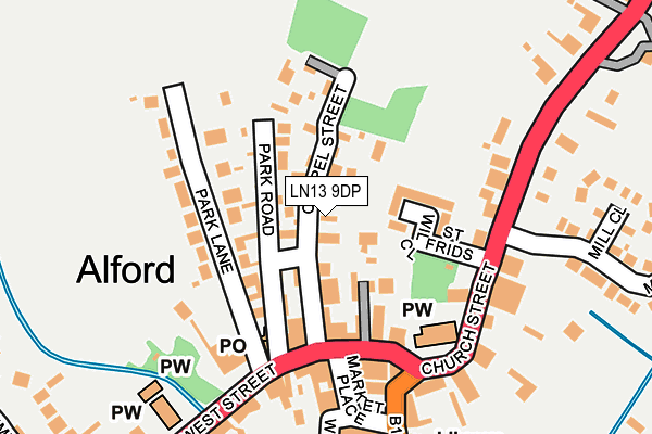 Map of A SMITH (ALFORD) LIMITED at local scale