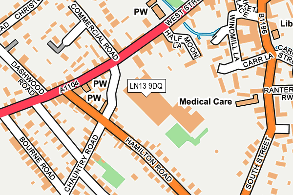 LN13 9DQ map - OS OpenMap – Local (Ordnance Survey)