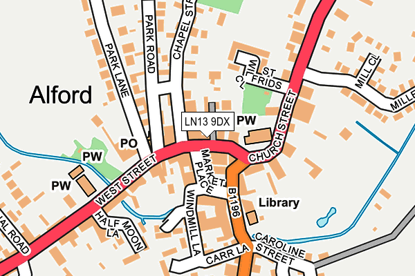 LN13 9DX map - OS OpenMap – Local (Ordnance Survey)