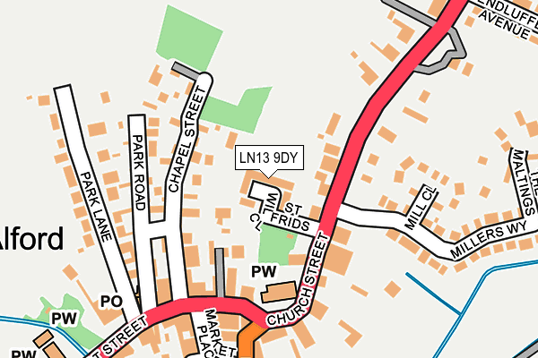 LN13 9DY map - OS OpenMap – Local (Ordnance Survey)