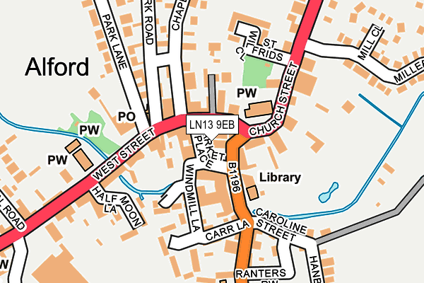 LN13 9EB map - OS OpenMap – Local (Ordnance Survey)