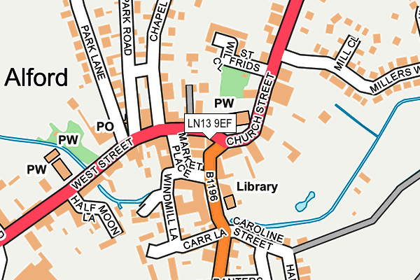 LN13 9EF map - OS OpenMap – Local (Ordnance Survey)