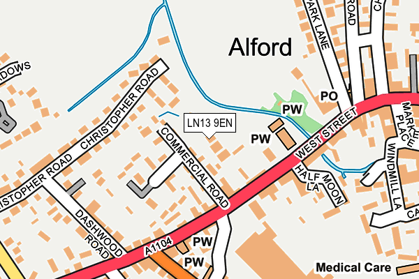 LN13 9EN map - OS OpenMap – Local (Ordnance Survey)
