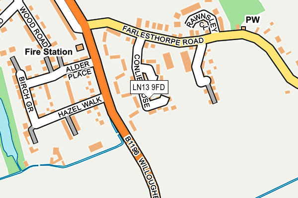 LN13 9FD map - OS OpenMap – Local (Ordnance Survey)