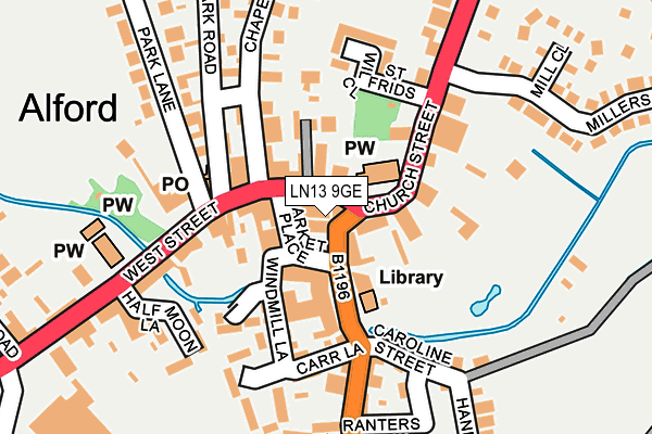 LN13 9GE map - OS OpenMap – Local (Ordnance Survey)