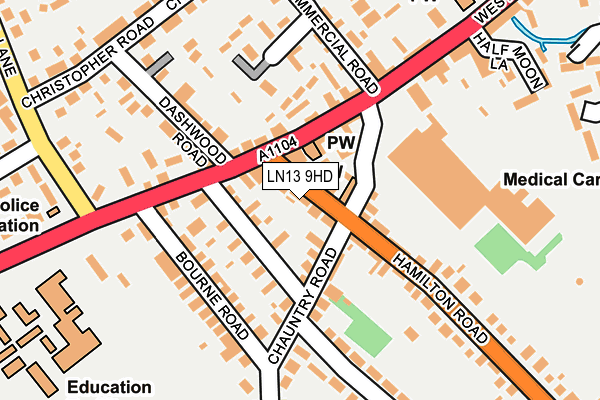 LN13 9HD map - OS OpenMap – Local (Ordnance Survey)