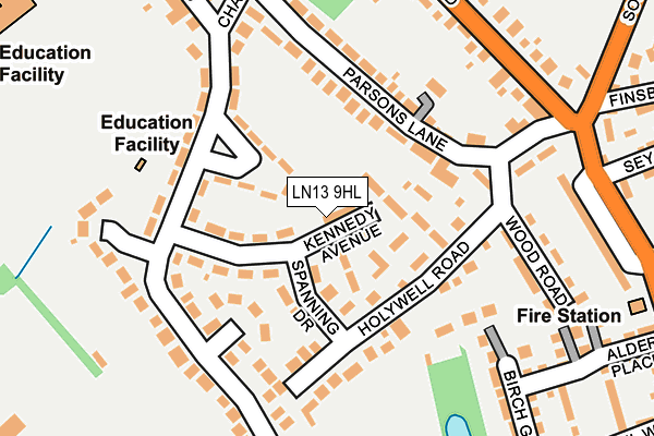 LN13 9HL map - OS OpenMap – Local (Ordnance Survey)