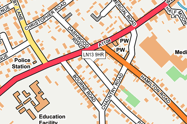 LN13 9HR map - OS OpenMap – Local (Ordnance Survey)