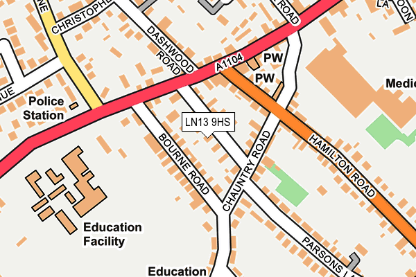 LN13 9HS map - OS OpenMap – Local (Ordnance Survey)