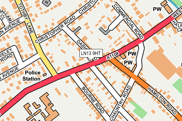 LN13 9HT map - OS OpenMap – Local (Ordnance Survey)