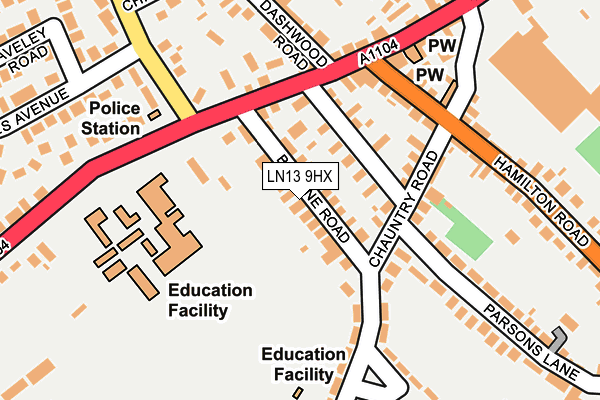 LN13 9HX map - OS OpenMap – Local (Ordnance Survey)