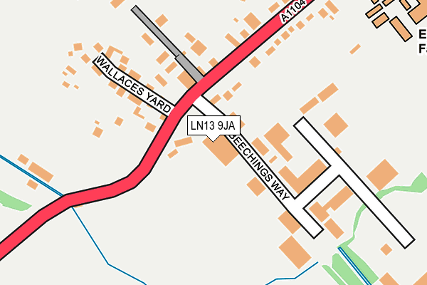 LN13 9JA map - OS OpenMap – Local (Ordnance Survey)