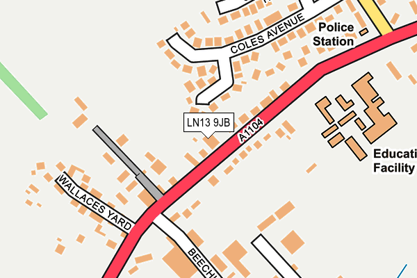 LN13 9JB map - OS OpenMap – Local (Ordnance Survey)