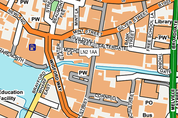 LN2 1AA map - OS OpenMap – Local (Ordnance Survey)