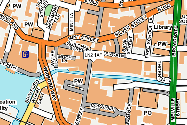 LN2 1AF map - OS OpenMap – Local (Ordnance Survey)