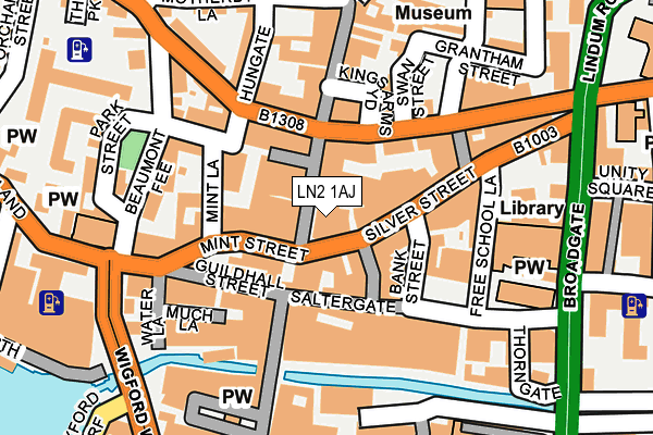 LN2 1AJ map - OS OpenMap – Local (Ordnance Survey)