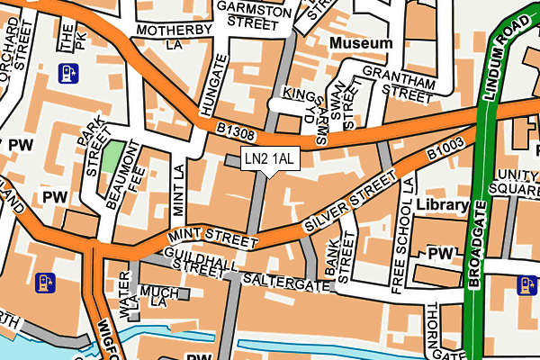 LN2 1AL map - OS OpenMap – Local (Ordnance Survey)
