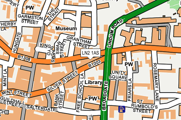 LN2 1AS map - OS OpenMap – Local (Ordnance Survey)