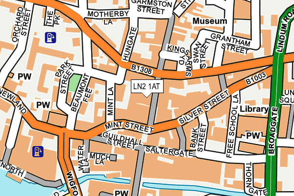 LN2 1AT map - OS OpenMap – Local (Ordnance Survey)